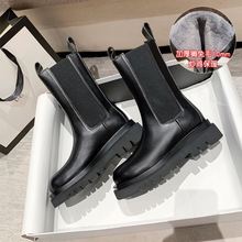 雪地靴女冬皮毛一体加厚绒保暖棉鞋中筒内增高马丁靴切尔西短靴子