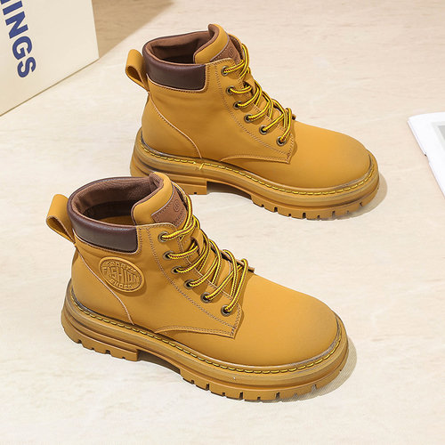 大黄靴马丁靴女踢不烂2025年新款秋季真皮厚底复古百搭英伦风短靴