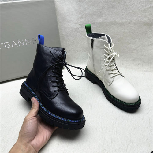 C.BANNER/千百度马丁靴布橡胶