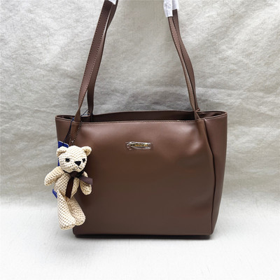 comedy/康莉正品撤柜托特包包女新款牛剖层通勤简约大容量单肩包