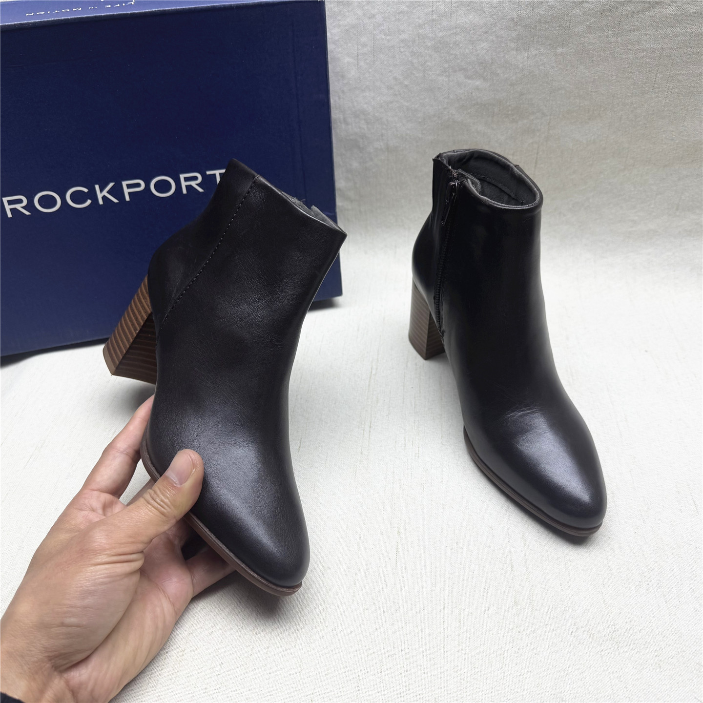 美国轻奢乐步撤柜真皮舒适时装靴