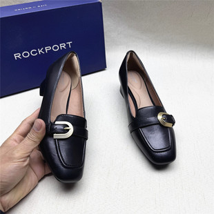 牛皮单鞋 Rockport 清仓W 女春秋新款 鞋 乐步正品 撤柜粗跟方头时装
