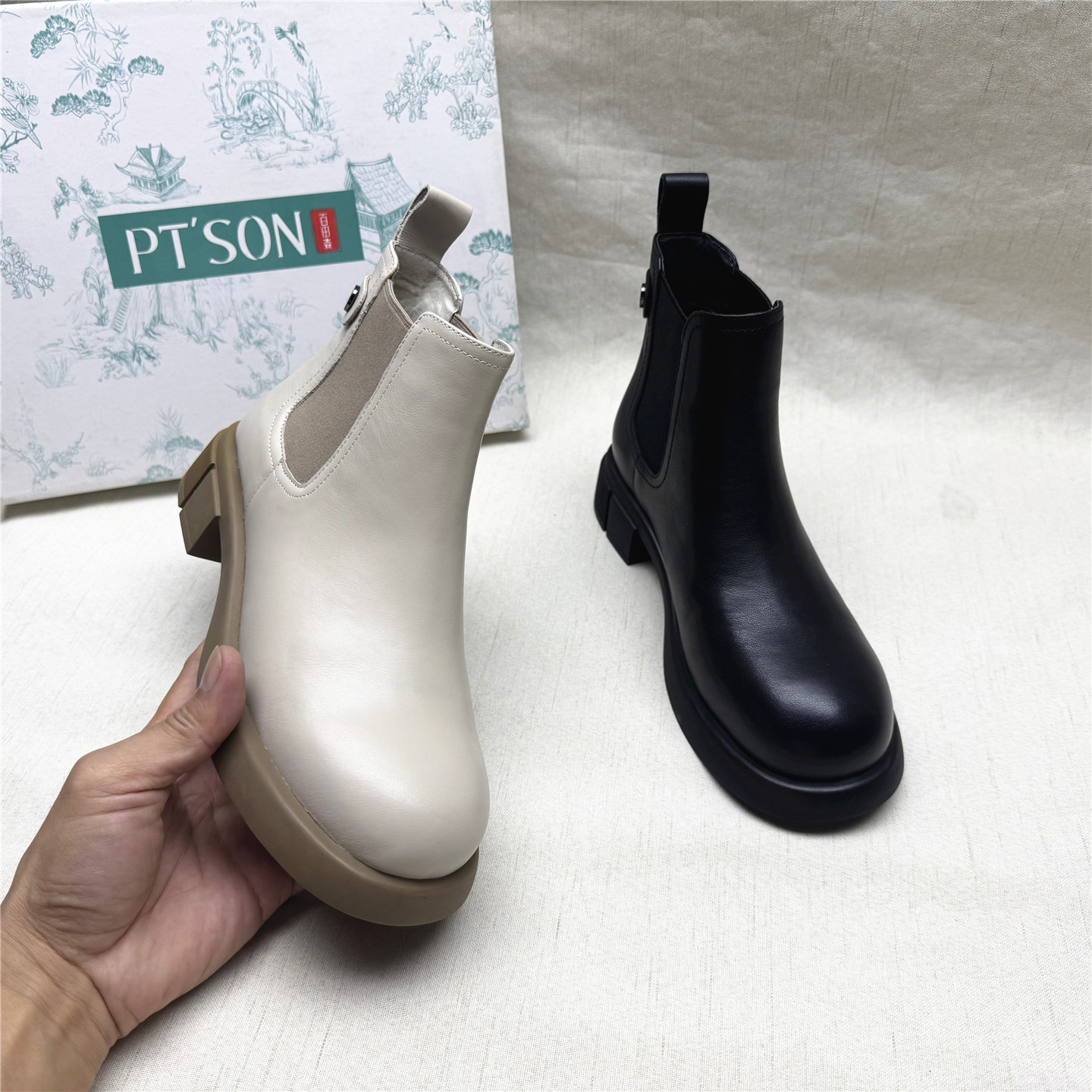 PT'SON/百田森真皮舒适时装靴女