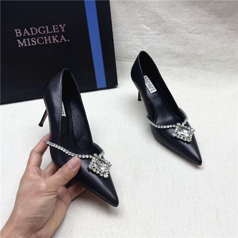 Badgley Mischka百吉利米西卡水钻尖头高跟婚宴鞋女新款真皮单鞋,女鞋,浅口单鞋,淘宝优惠券,粉丝福利购,淘宝优惠卷