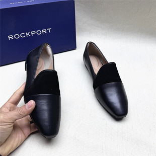 牛皮单鞋 Rockport 清仓W 女新款 鞋 乐步正品 撤柜舒适方跟小方头时装