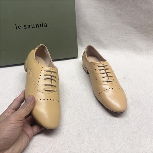 le saunda/莱尔斯丹5M正品百搭方跟圆头时装鞋女新款羊皮镂空单鞋