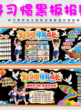 公约墙贴幼儿园墙贴中小学毛毡养成好习惯黑板报墙布置主题墙贴饰