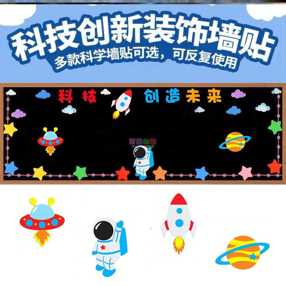 领未来航天造未来科技主题板报墙文化墙贴
