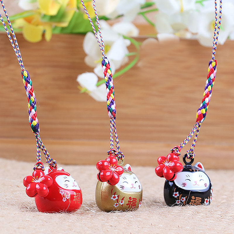 水音铃挂件小铃铛水音铃铛招财猫钥匙扣猫咪挂饰书包带手机吊坠