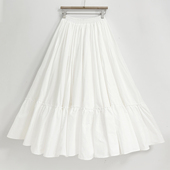 文艺女裙2026春纯棉新款 法式 复古荷叶边收腰显瘦半身裙大摆裙长裙