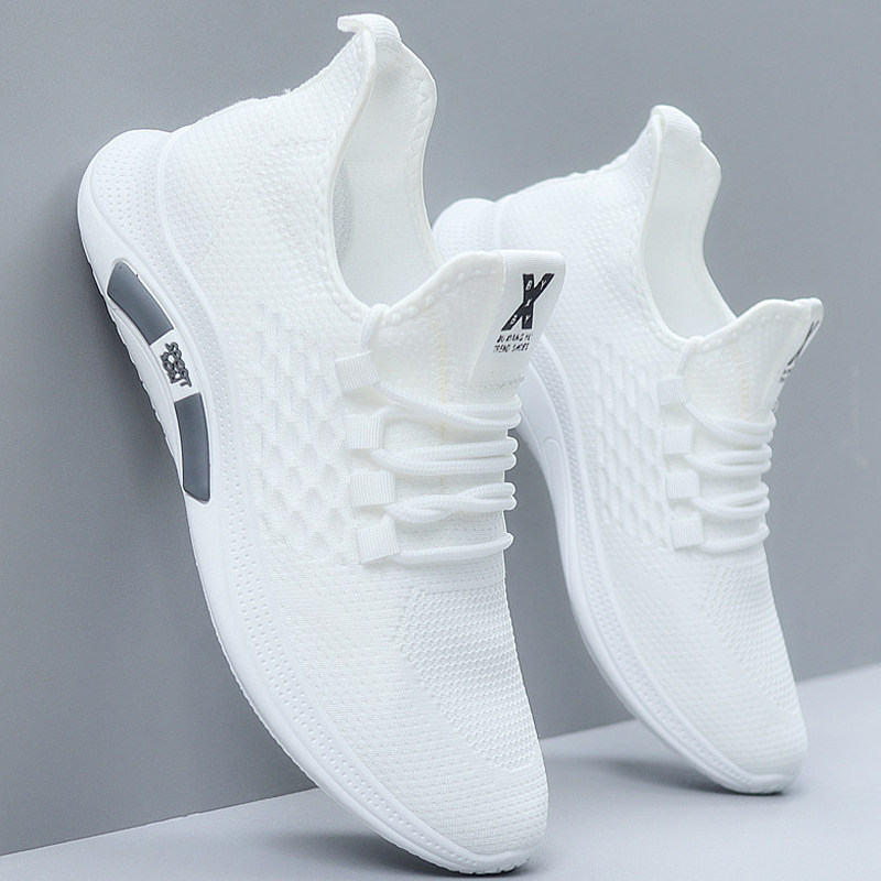 乔丹格兰春季透气薄款皮面运动鞋男2026新款白色休闲鞋男士一脚蹬