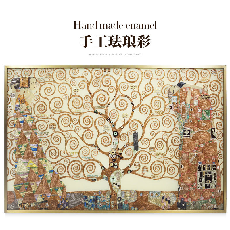 手工珐琅彩轻奢生命之树装饰挂画