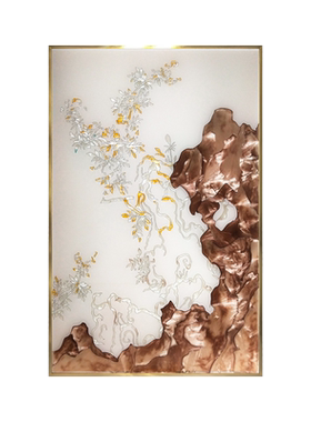 瑞杰珐琅彩画《竹石》