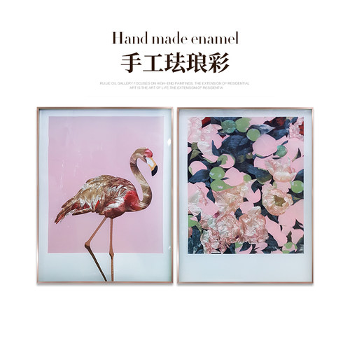 客厅沙发背景墙珐琅彩画