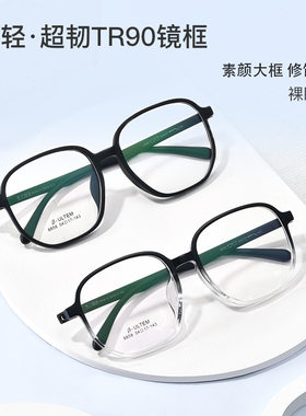 复古轻盈无螺丝眼镜框渐变多边形眼镜架男女款可配度数眼镜框架