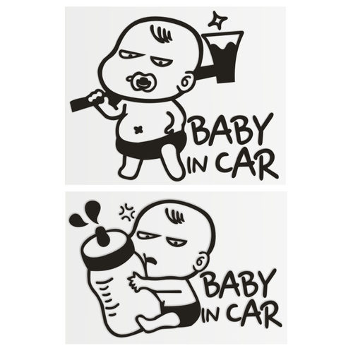baby in car车贴 宝宝在车里 婴儿车贴 警示贴 汽车贴纸 - 封面