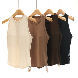 2025春季 显瘦T恤上衣 带杯可外穿可打底免文胸背心无钢圈瑜珈修身