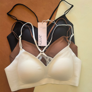 和美内衣薄款交叉美背吊带背心女防走光小胸聚拢挂脖式隐形文胸罩