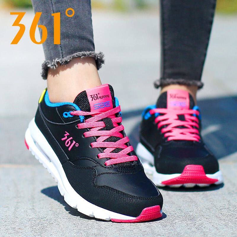 361度女鞋秋季学生运动鞋透气361&deg;软底气垫鞋软底轻便气垫跑步鞋