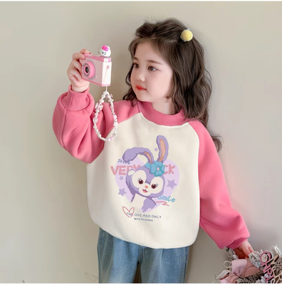 女童卫衣2025新款秋冬季儿童加绒上衣女宝星黛露洋气一体绒衣服潮