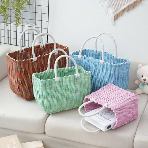 仿藤编织手提篮网红野餐篮买菜篮