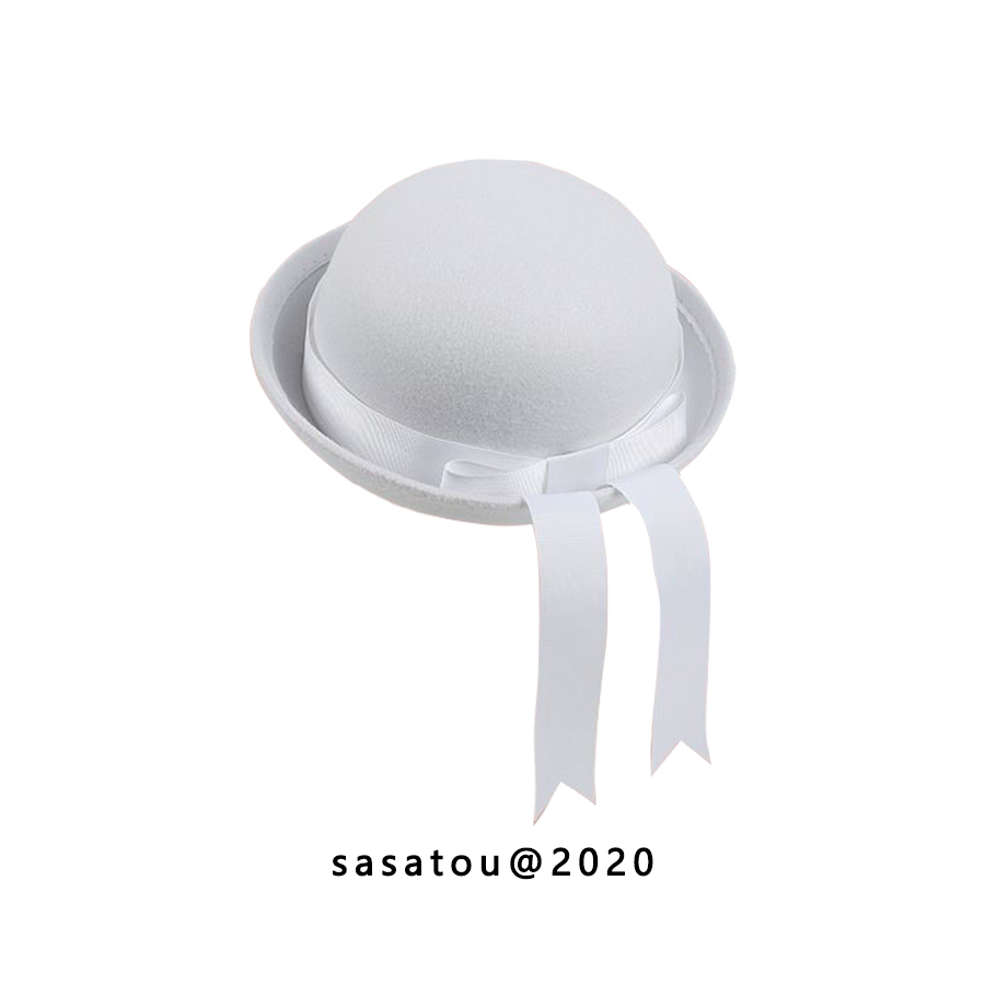 sasatou莎莎糖JK制服帽子毛呢圆顶帽蝴蝶结学院风日系礼帽幼稚园