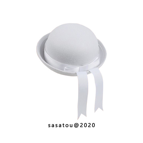 sasatou莎莎糖JK制服帽子毛呢圆顶帽蝴蝶结学院风日系礼帽幼稚园