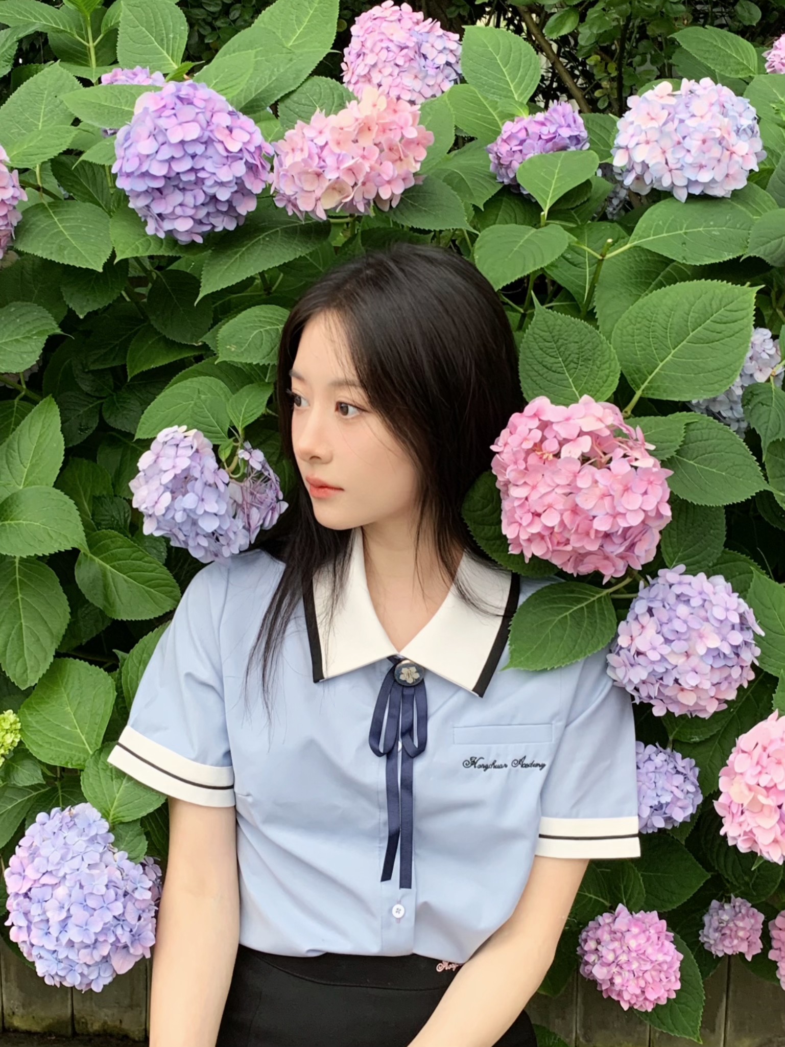 sasatou莎莎糖原创【宏川学院】韩式衬衫蓝色泰式纯欲风JK制服新