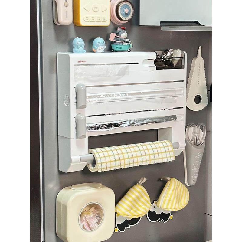 厨房收纳架免打孔纸巾置物架保鲜膜锡纸切割器多功能多层简约,收纳整理,纸巾架,淘宝优惠券,粉丝福利购,淘宝优惠卷