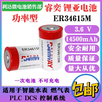 ER34615M电表电池睿奕3.6V锂亚电