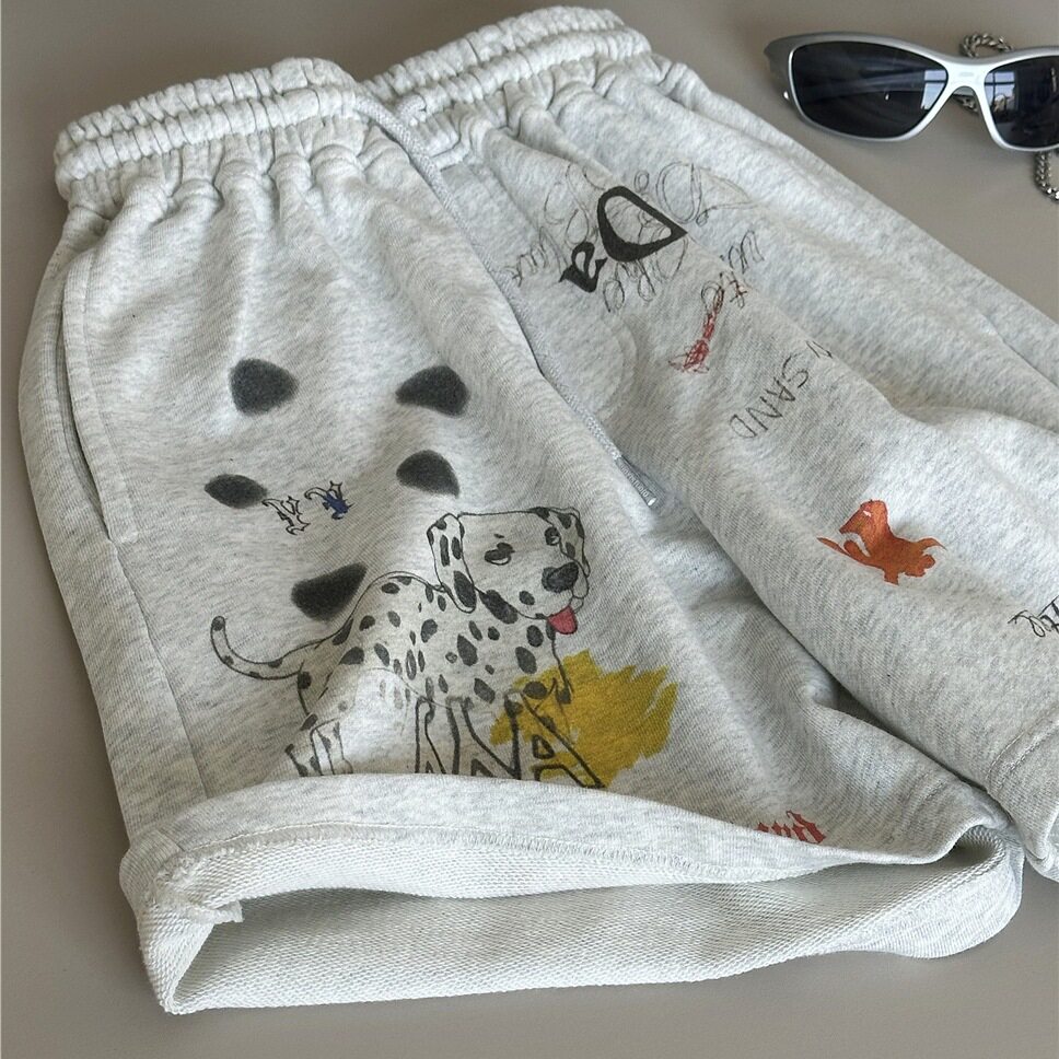 波拉童装2026夏装夏款儿童短裤韩版小狗男童卫裤女童洋气五分裤子