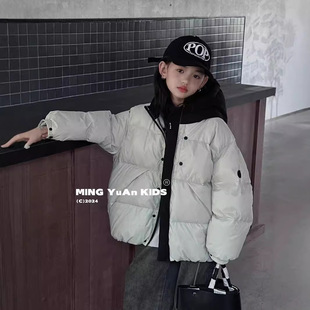 波拉童装2025新款儿童羽绒服冬季男女童连帽休闲中大童宽松短款韩