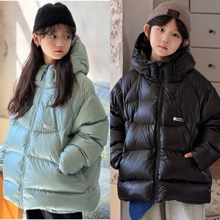 2025冬装波拉童装男女童国标90白鸭绒羽绒服杜邦三防蓬松保暖大衣