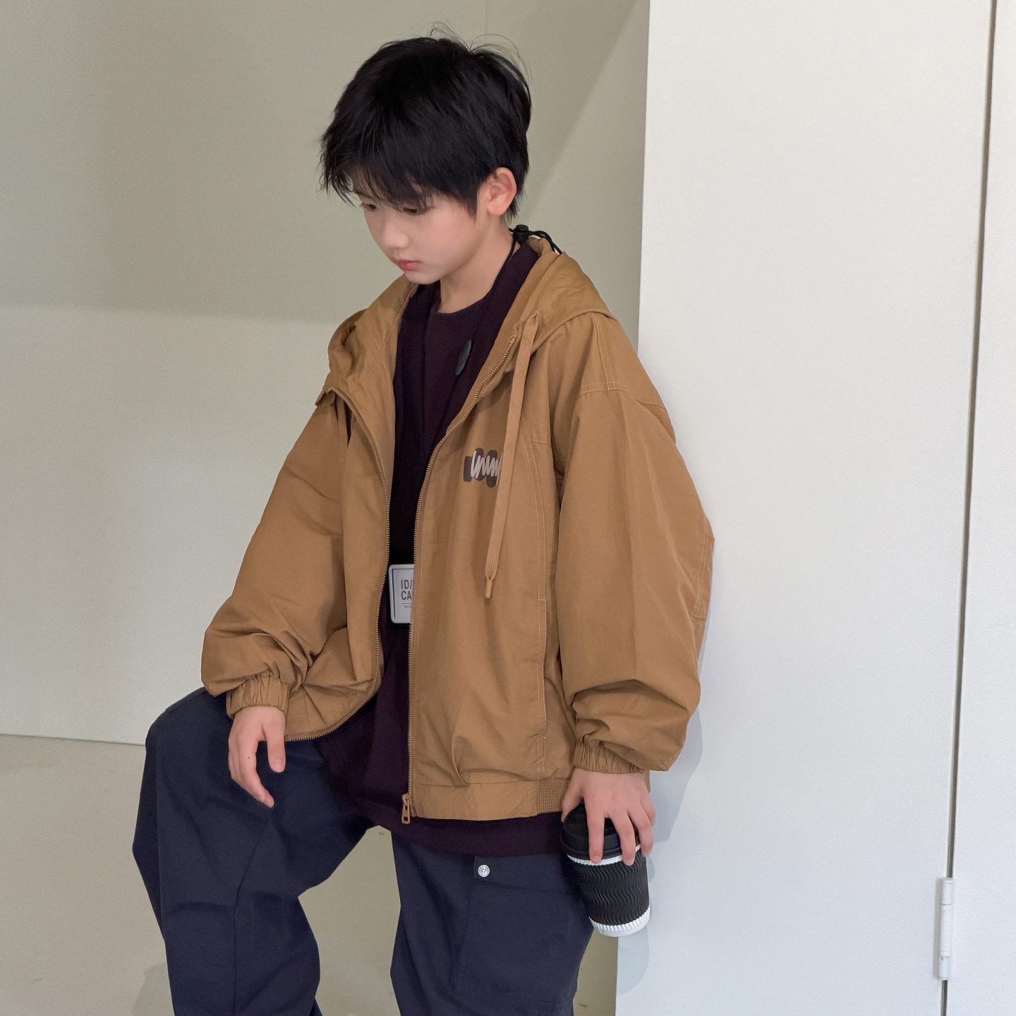 波拉童装男童外套春秋款2026秋装大儿童装痞帅炸街工装棒球服秋装