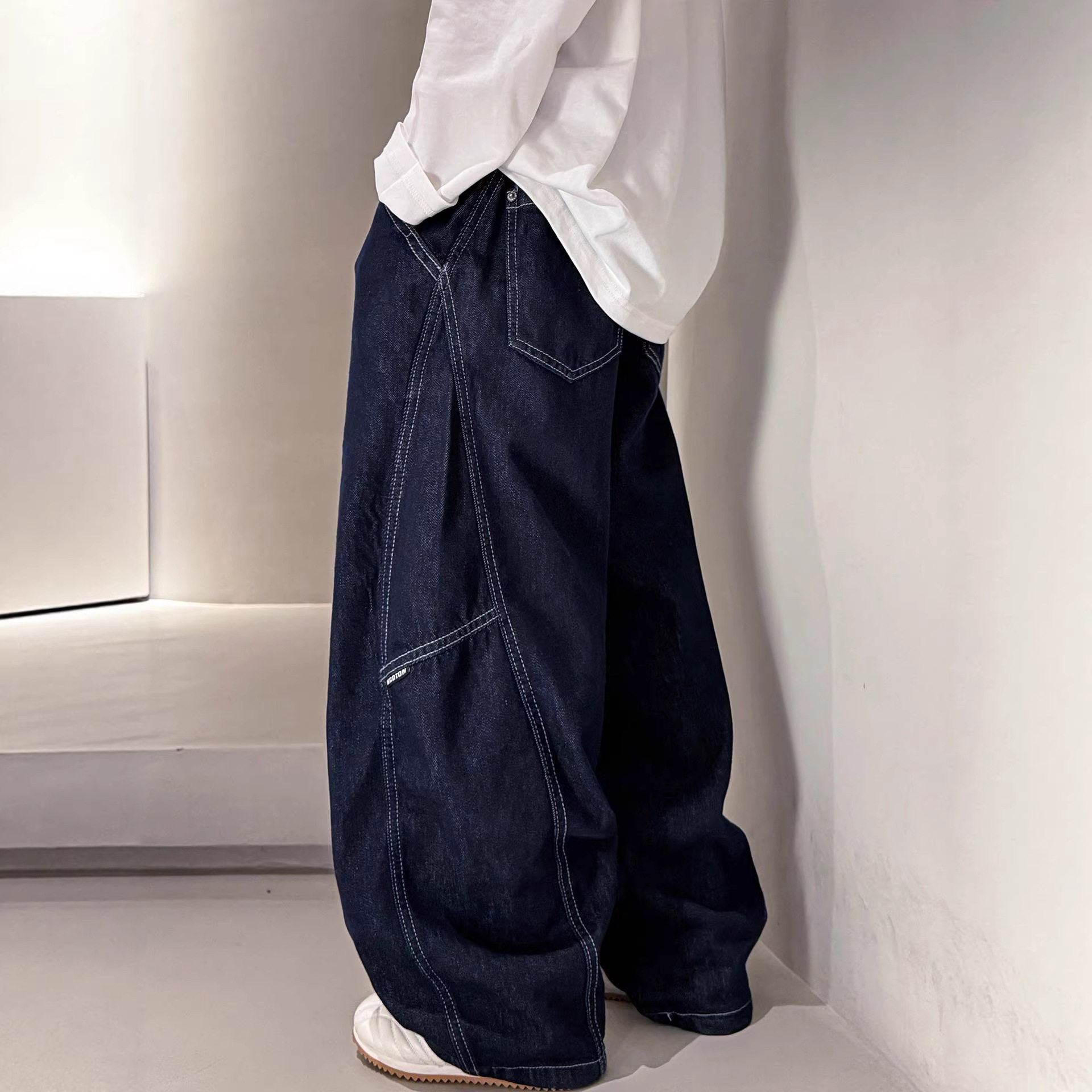 波拉童装男童牛仔裤春秋款2026春装大儿童装痞帅宽松休闲直筒裤子