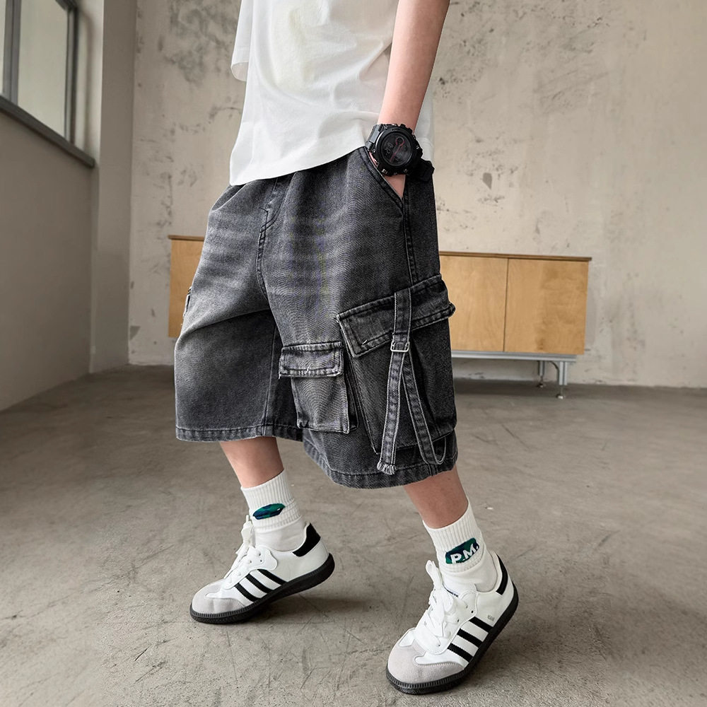 波拉童装男童牛仔裤短裤夏季2026夏装中大儿童夏装裤子男孩夏款五