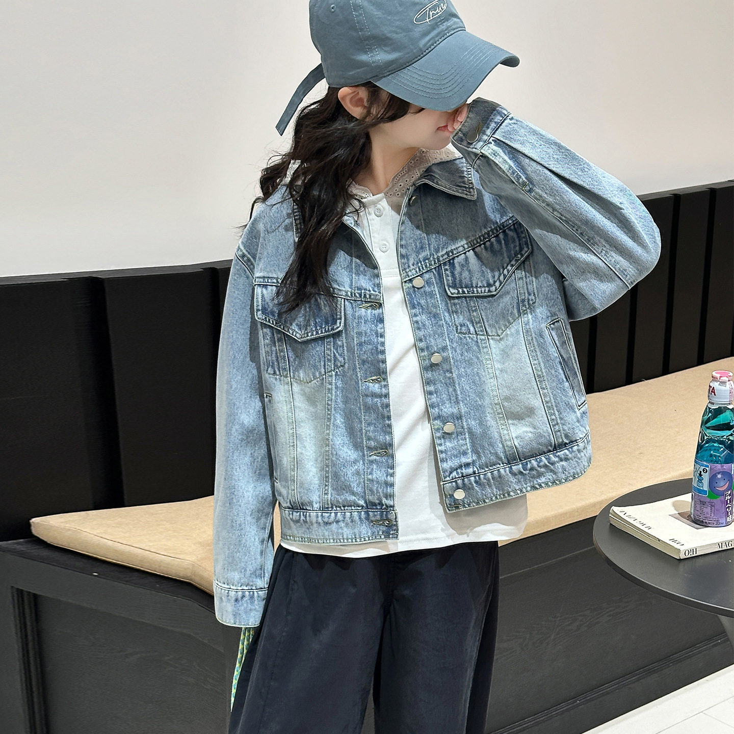 波拉童装女童秋装牛仔外套2026秋装女大童春秋款儿童韩系休闲上衣