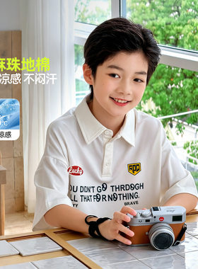2026夏装波拉童装男童女童薄款凉感印花POLO衫徽章棒球上衣POLO衫