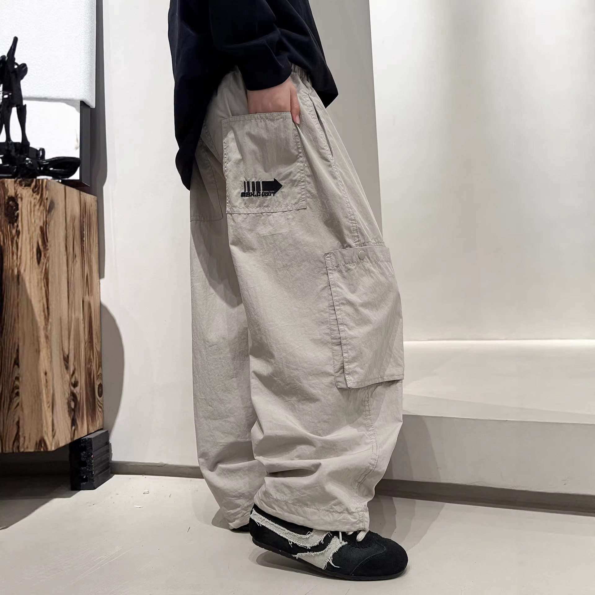 波拉童装男童夏款裤子2026夏装中大儿童装夏季薄款运动防蚊长裤男