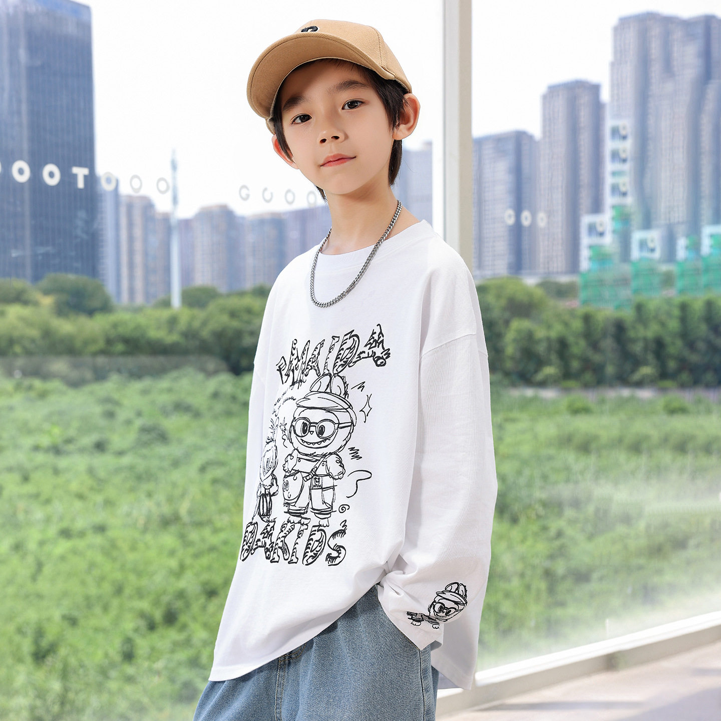2026春装波拉童装男童女童长袖t恤卡通印花内搭外穿打底衫上衣Tee