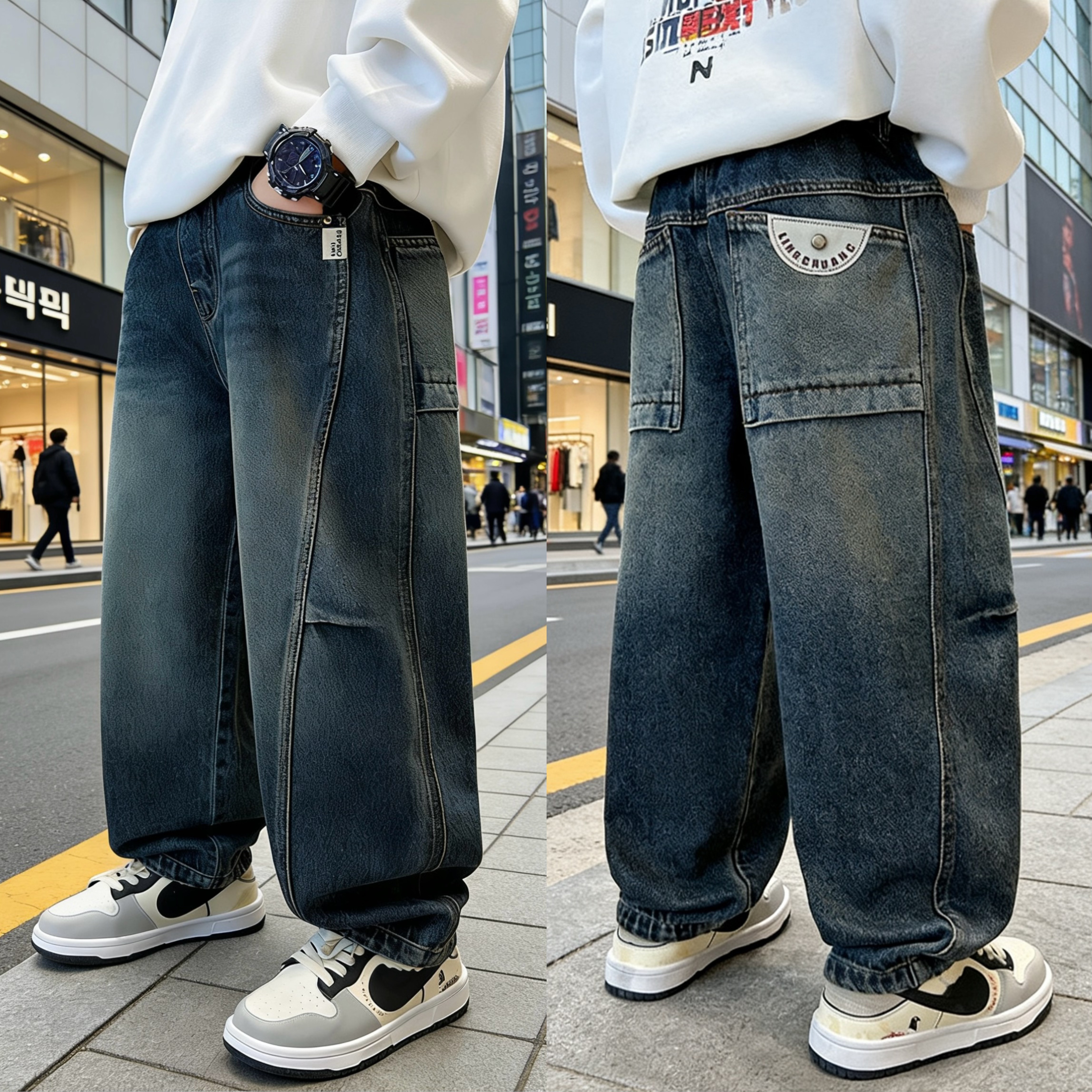 2026春装波拉韩国童装男女童中大童街舞牛仔裤工装休闲裤儿童长裤