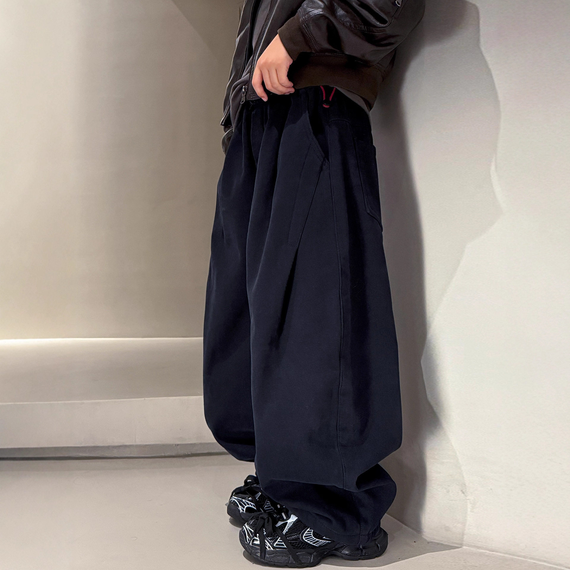 波拉童装男童加绒裤子秋冬款2025儿童冬季一体运动直筒卫裤大男孩