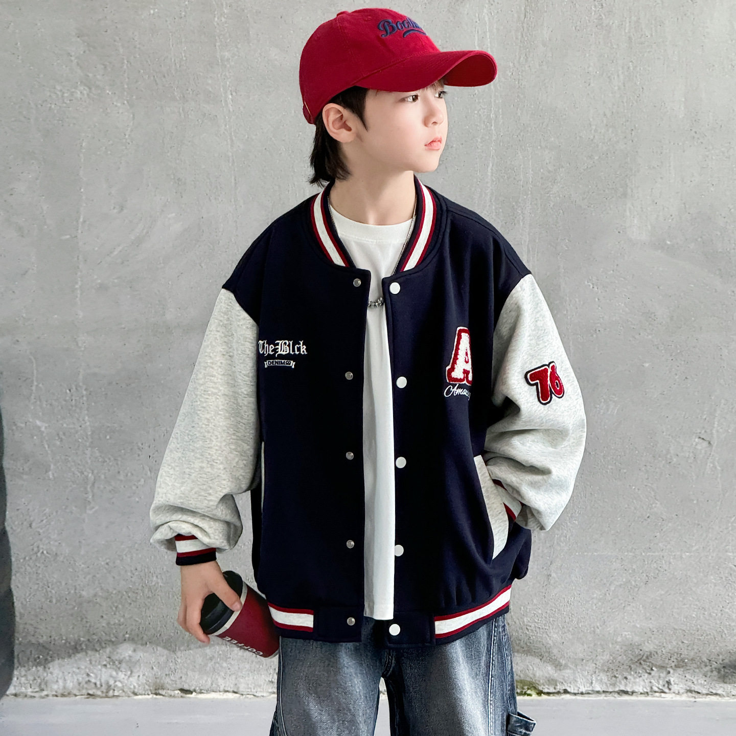波拉童装儿童装男童秋装棒球服外套2026秋装中大童秋季男孩学生酷