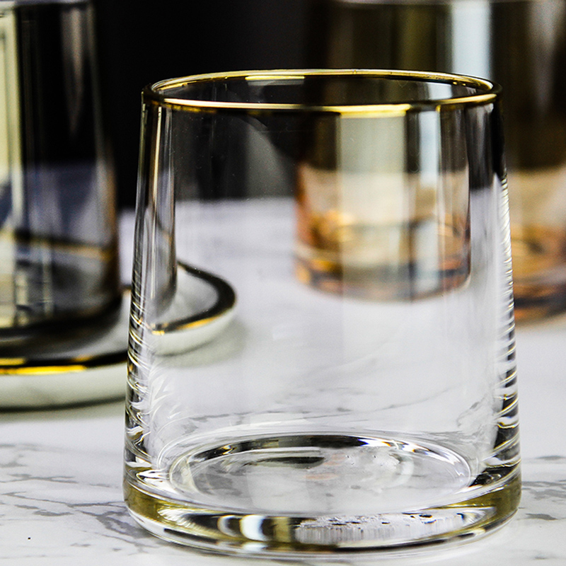 梦幻玻璃杯网红创意北欧杯子酒店漱口杯刷牙杯ins描金家用水杯