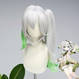 原神 草神cos 纳西妲大慈树王须弥单马尾现货仿真头皮全头套假发