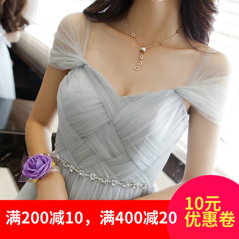 伴娘服短裙2018新款韓版小禮服女宴會姐妹裙香檳色一字肩伴娘禮服