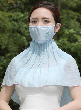 夏季女防晒面罩护颈面纱