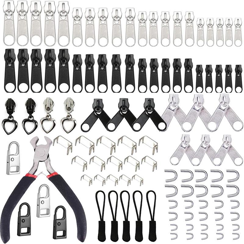 108件拉链维修救援套件拉链拉更换套件拉链滑动片带拉链安装钳工