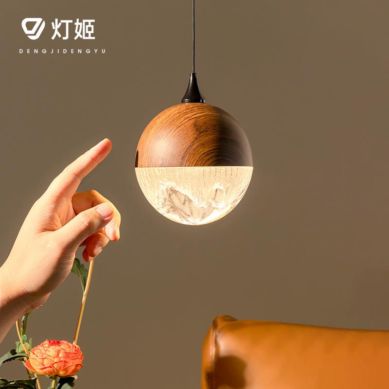 中古升降床头小吊灯主卧法式轻奢智能触摸感应伸缩餐厅水晶吊灯