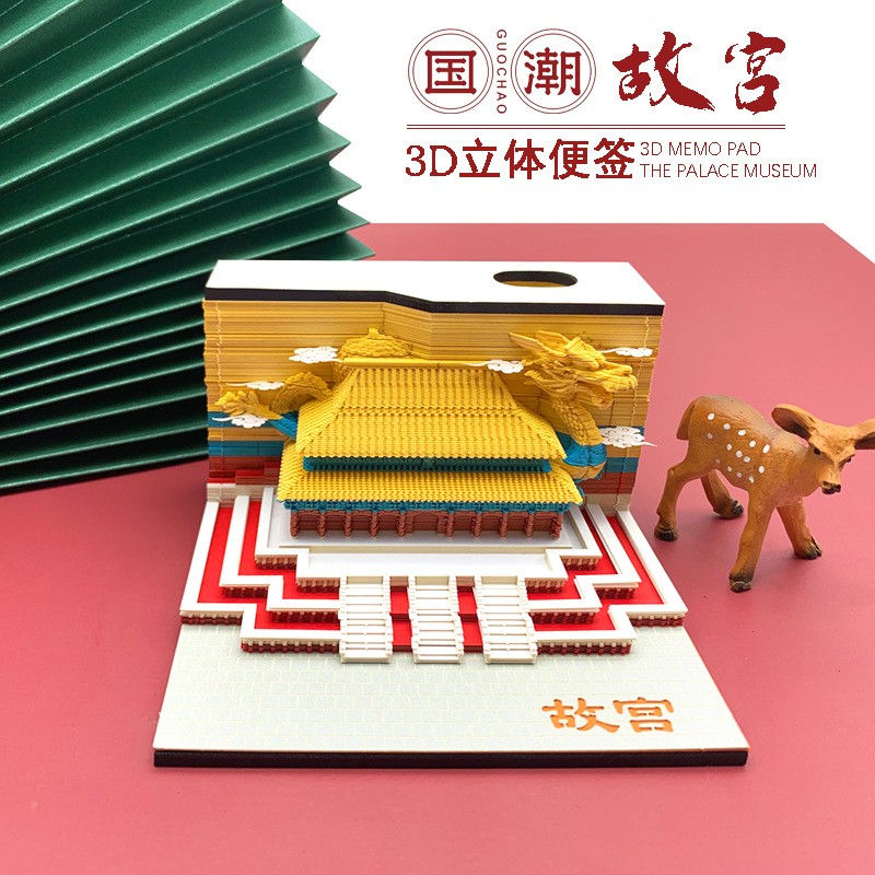 2025日历便签3D便签本文创模型年会礼品草稿纸摆件礼物故宫纸雕